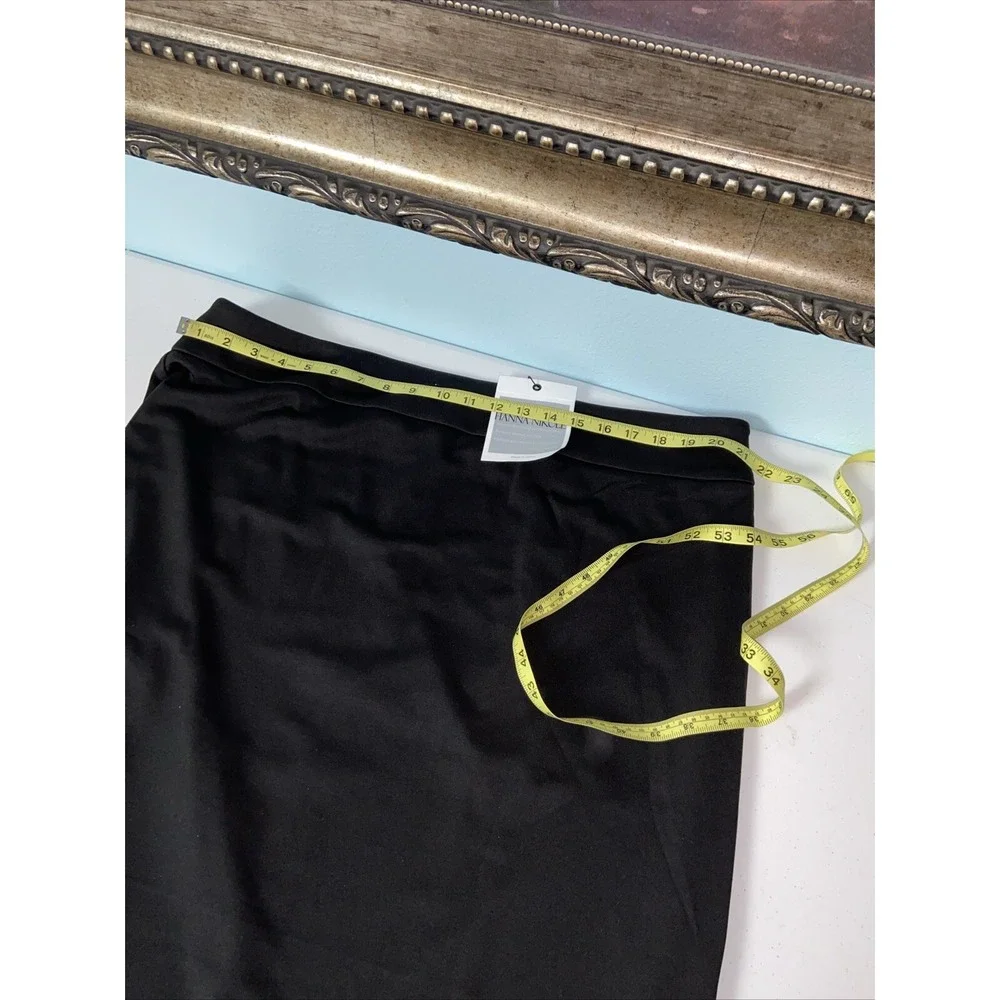 Hanna Nikole Black Plus Size Pencil Skirt 22W Knee Length Back Slit NWT